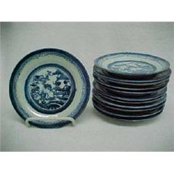 Twelve Canton 6" Plates, Mid 19th C.