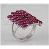 Image 1 : 33.16CTW Pink Ruby Cluster Design Silver Ring