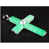 Image 2 : JADE CROSS 5.08GRAMS IN SILVER PLATED PENDANT