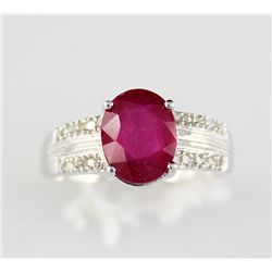 1.06 ctw Ruby .20 ctw Diamond 10K Ring