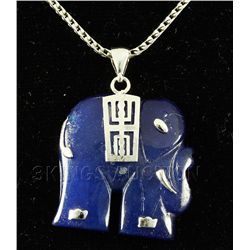 Genuine 29.00ctw Blue Elephant Jade Pendant