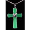 Image 1 : JADE CROSS 6.61GRAMS IN SILVER PLATED PENDANT