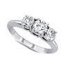 Image 1 : 1.00 ctw Round cut Three Stone Diamond Ring, G-H, SI2