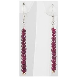 13.83ct Single Faceted Ruby Silver Hook Earring
