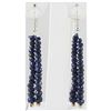 Image 1 : 31.57ct 2 Row Faceted Sapphire Silver Hook Earring