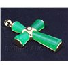 Image 2 : JADE CROSS 6.17GRAMS IN GOLD PLATED PENDANT