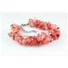 Image 1 : 176.89CTW 7in. PINK ROSE CHIPPED STONE BRACELET METAL L