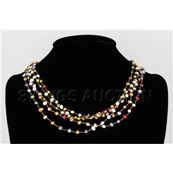 158.07CTW Multi Color Thread Freshwater Pearl Necklace