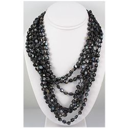 788.00ctw Mother of Pearl Beads 8Rows Necklace, 12inch