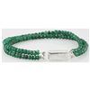 Image 2 : 74.34ct Natural 2 Row Emerald Micro Faceted Bracelet