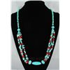 Image 1 : 386.29CTW TURQUOISE & RED CORALS STATEMENT NECKLACE