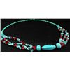 Image 2 : 386.29CTW TURQUOISE & RED CORALS STATEMENT NECKLACE