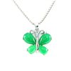 Image 1 : Natural Butterfly Jade Set in Sterling Silver Pendant