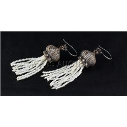 126.10ctw Victorian Silver Jewelry Dangling Earring