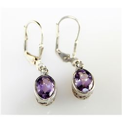 1.5 ctw Lock Back Amethyst Earring