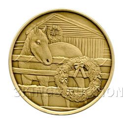 Christmas 2011 Bronze Round X-6 Horse (with ornament ho