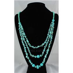 500.91CTW FASHION CHUNKY TURQUOISE NECKLACE