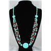 Image 1 : 437.96CTW TURQUOISE & RED CORALS STATEMENT NECKLACE