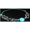 Image 2 : 437.96CTW TURQUOISE & RED CORALS STATEMENT NECKLACE