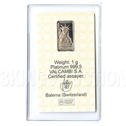 Credit Suisse 1 Gram Platinum Bar Statue Of Liberty