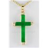 Image 1 : JADE CROSS 3.88GRAMS IN GOLD PLATED PENDANT