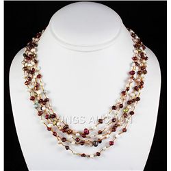 161.00CTW Multi Color Thread Freshwater Pearl Necklace