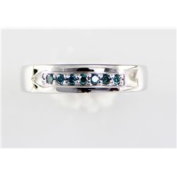 DeBeer' 10K Gold .20 Vivid Blue Diamond Ring