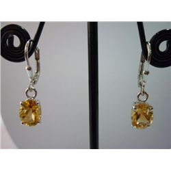 12.50 CTW CITRINE EARRING .925 STERLING SILVER