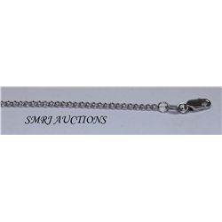 GENUINE 14K ITALIAN WHITE GOLD 3.82G D/C ROLO CHAIN