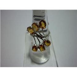 21.00 CTW CITRINE RING .925 STERLING SILVER