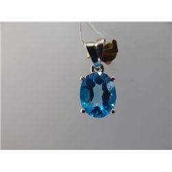 9.50 CTW BLUE TOPAZ PENDANT .925 STERLING SILVER