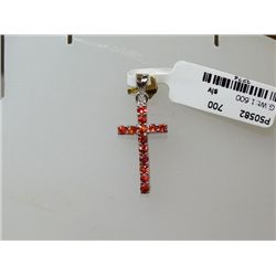 8.00 CTW ORANGE SAPPHIRE PENDANT .925 STERLING SILVER