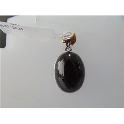 30.50 CTW BLACK STAR PENDANT .925 STERLING SILVER