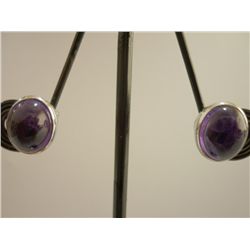 13.75 CTW GARNET EARRING .925 STERLING SILVER