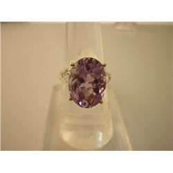 21.75 CTW AMETHYST RING .925 STERLING SILVER