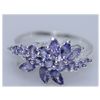 Image 1 : 13.43 CTW TANZANITE RING .925 STERLING SILVER