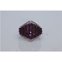 27.72 CTW RUBY RING .925 STERLING SILVER