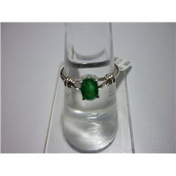 8.75 CTW EMERALD RING .925 STERLING SILVER