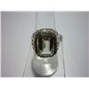 Image 1 : 36.00 CTW GREEN AMETHYST AND WHITE TOPAZ RING .925 STER
