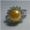 Image 1 : CHAMPAGNE PEARL ROUND CZ RING; AUTHENTIC PHILIPPINE PEA