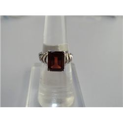 18.25 CTW GARNET RING .925 STERLING SILVER