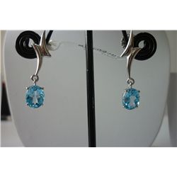 19.50 CTW RAINBOW TOPAZ EARRING .925 STERLING SILVER