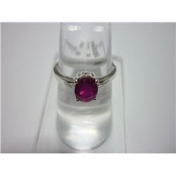 NATURAL 14.50 CTW RUBY RING .925 STERLING SILVER