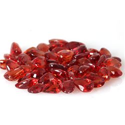 Natural Red Orange Sapphire Oval-Pear 51pcs 31.89 ctw