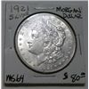 Image 1 : 1921 MORGAN SILVER DOLLAR RED BOOK VALUE IS $80.00 *RARE MS-64 HIGH GRADE*!!