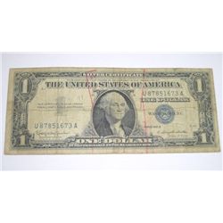 1957 B SERIES $1 SILVER CERTIFICATE BILL SERIAL # U87851673A *PLEASE LOOK AT PIC TO DETERMINE GRADE*