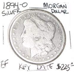 1894-O MORGAN SILVER DOLLAR RED BOOK VALUE IS $225.00 *RARE KEY DATE EXTRA FINE GRADE*!!!