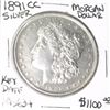 Image 1 : 1891 CC *CARSON CITY* MORGAN SILVER DOLLAR RED BOOK VALUE IS $1100.00 RARE KEY DATE MS-63 HIGH GRADE