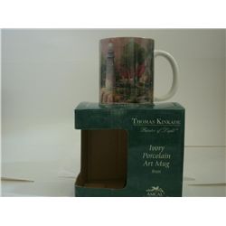 THOMAS KINKADE "PAINTER OF LIGHT" IVORY PORCELAIN MUG, NIB