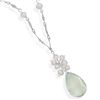 Image 1 : 16"+2" Extension Necklace with Green Amethyst and Cultured Freshwater Pearls